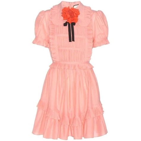 xelenn gucci ruffled cotton dress|Gucci long dresses.